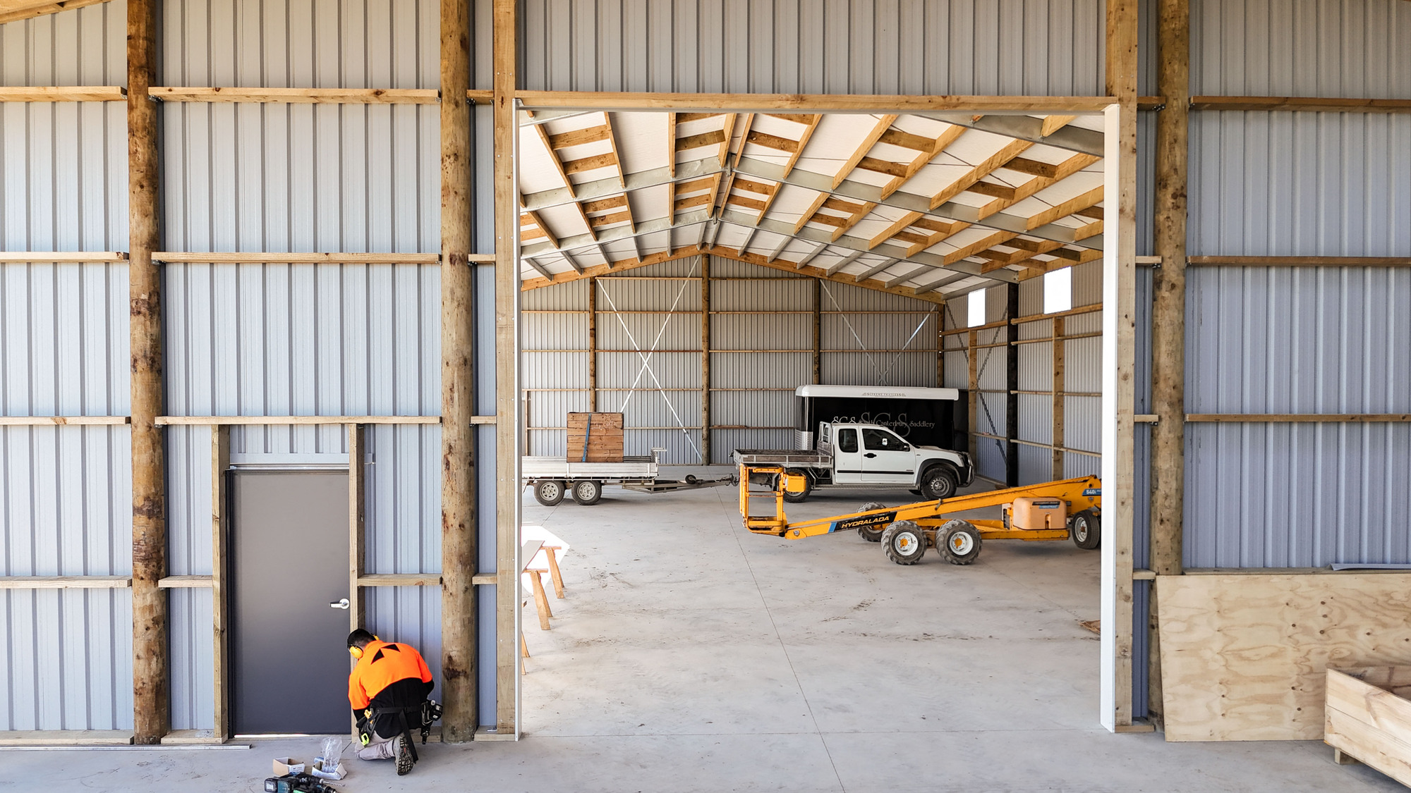 Alpine storage and workshop shed installation