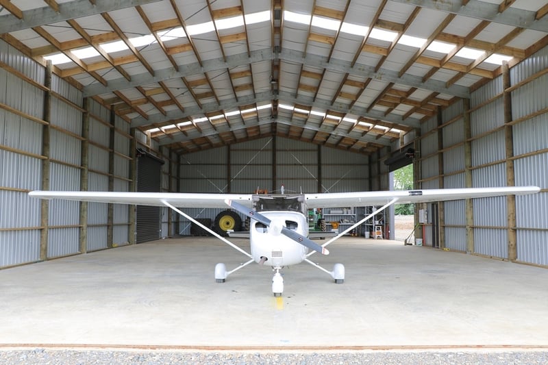 Clearspan aircraft hangar by Alpine Buildings