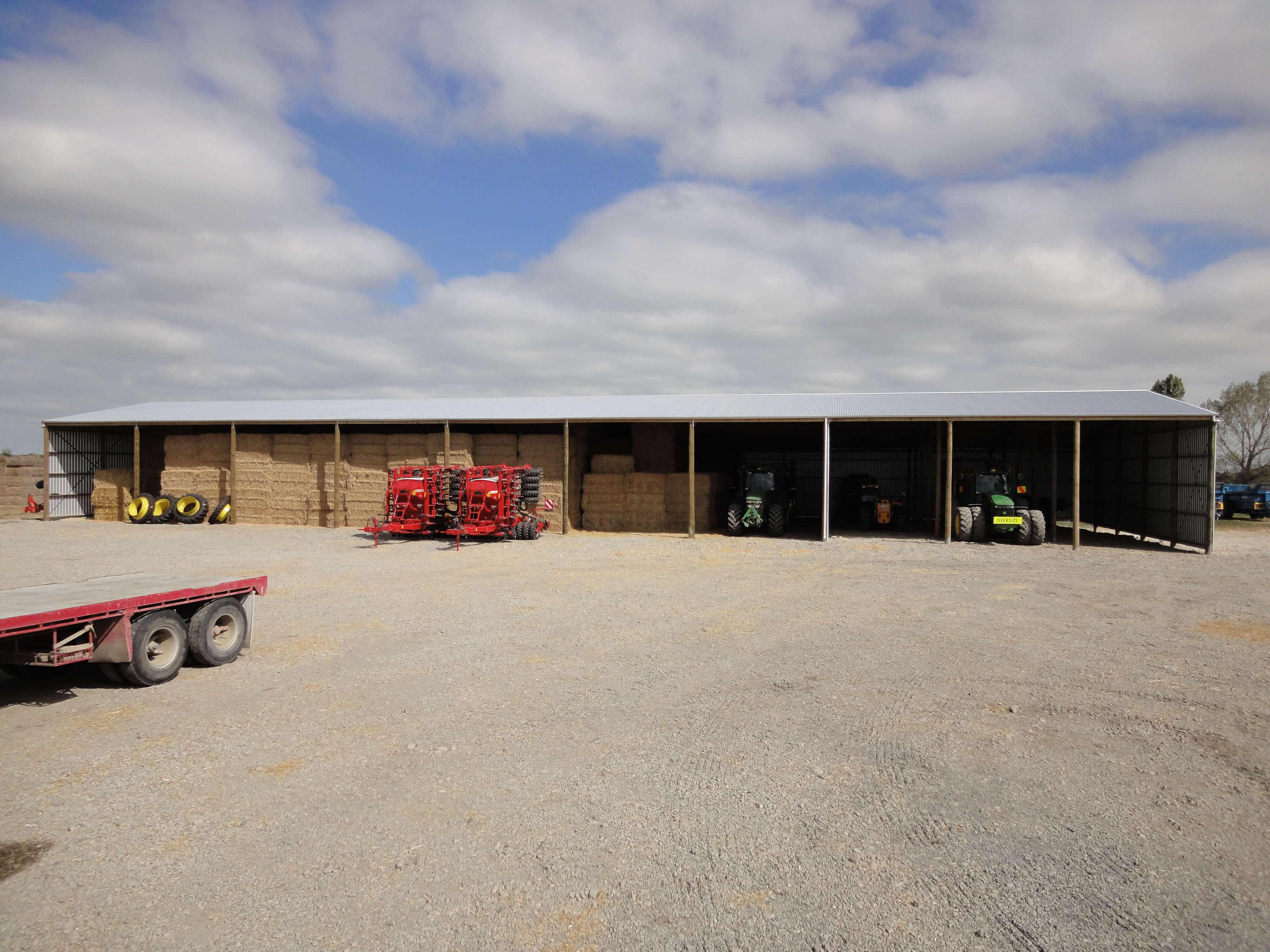 10 bay hay shed with tractor storage