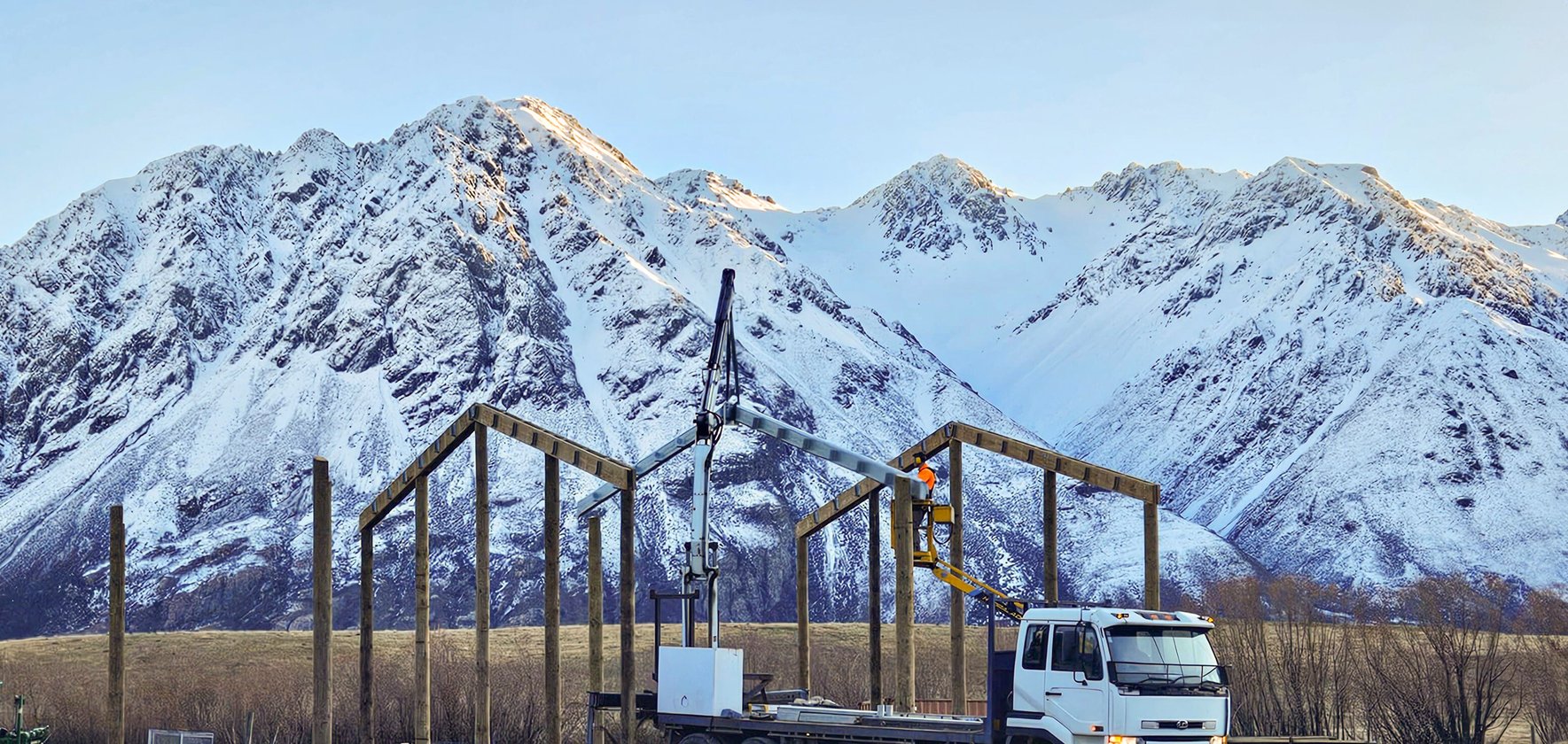 Winter build, construction, pole shed, safety,