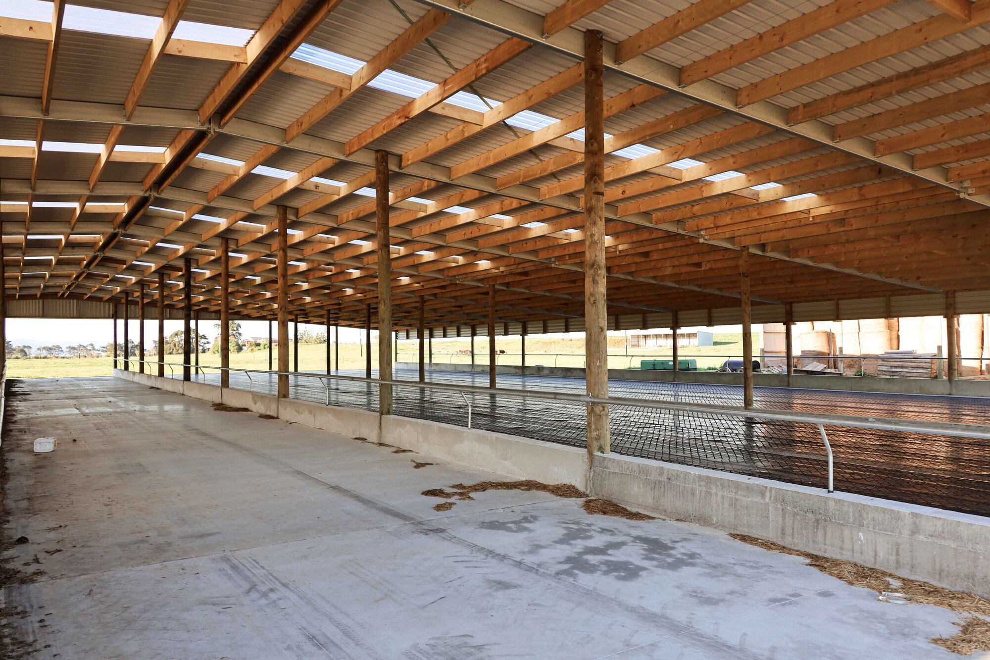 Alpine shed feed pad