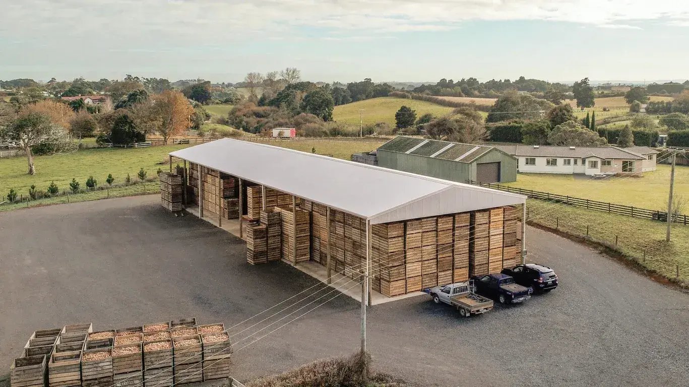 Large birdproof Alpine farm shed for storing produce in NZ