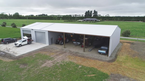 Open and closed bay shed