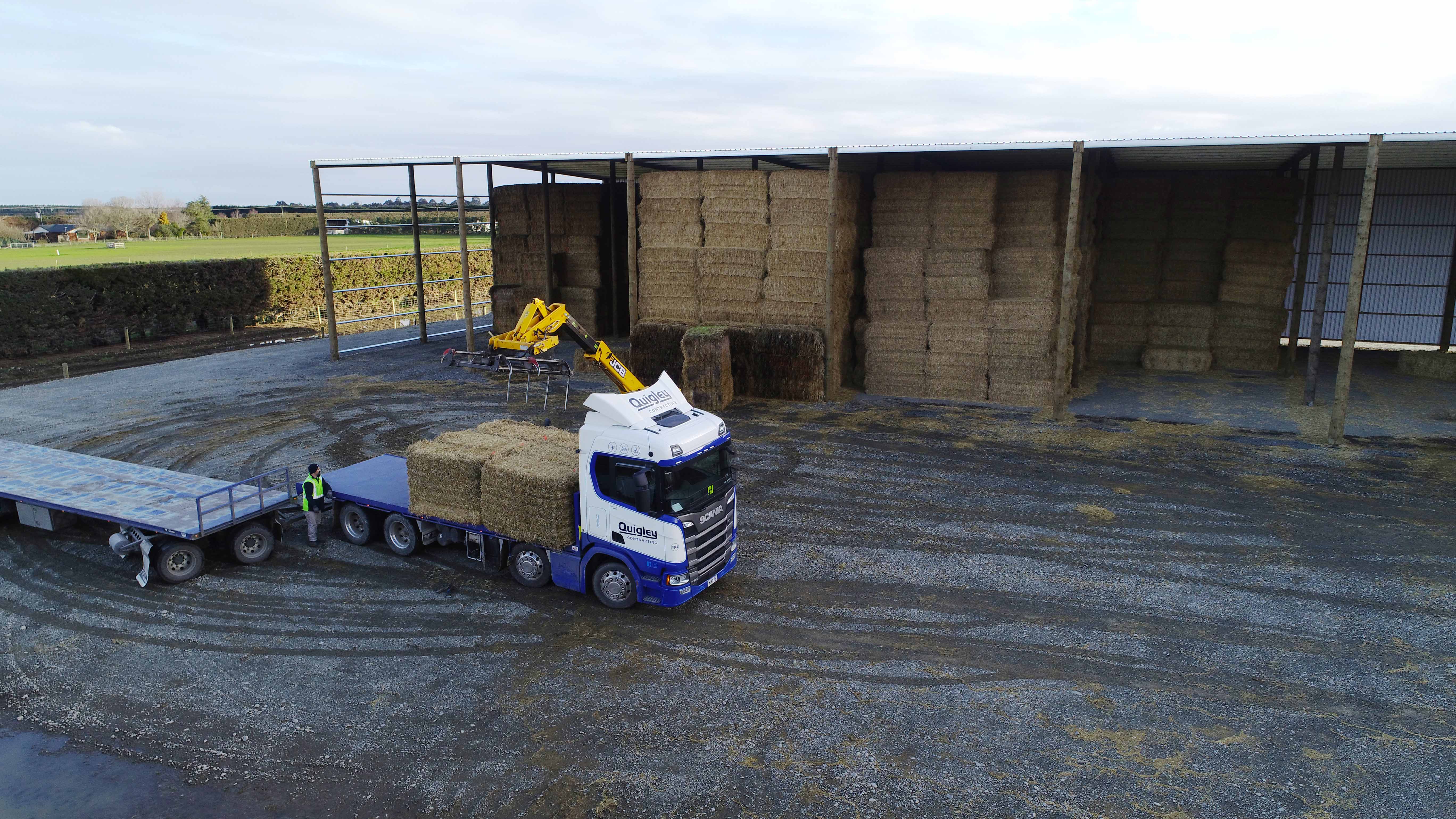 Extra wide bays for hay storage