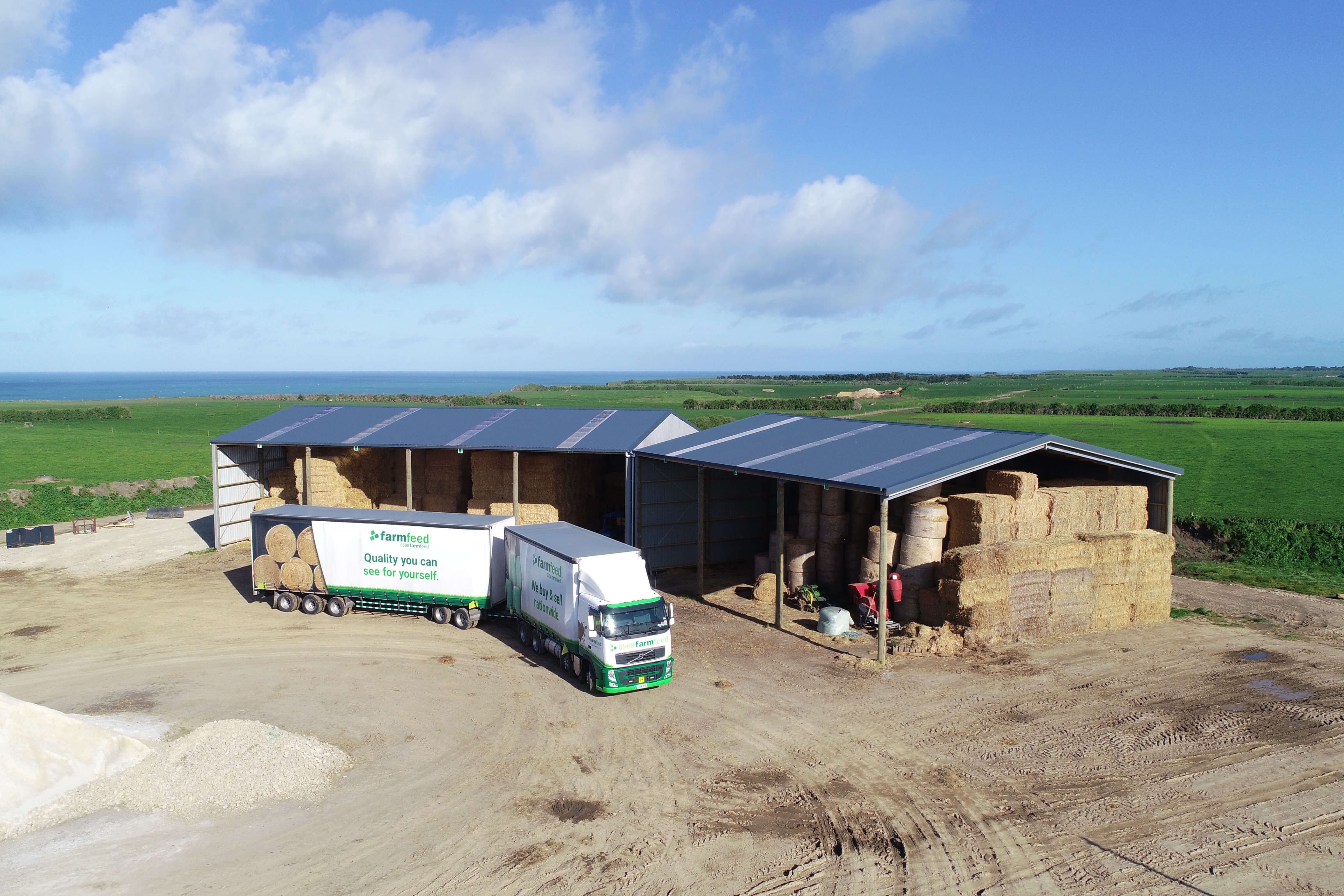 Farm foods using their hay shed