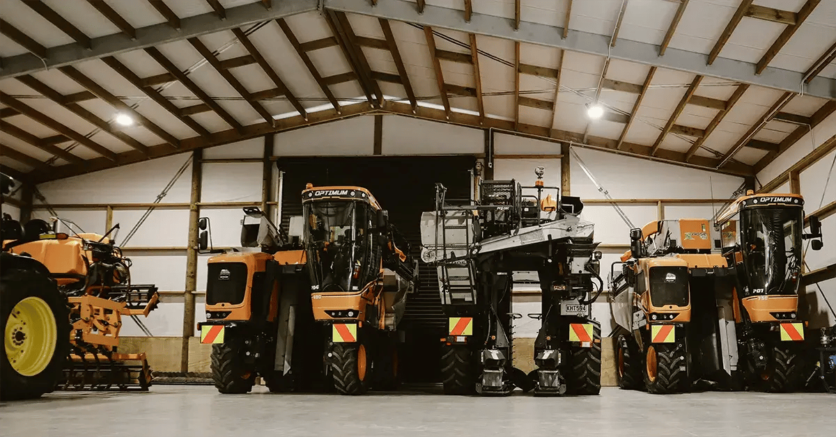 Vaugan Rose farms equipment - tractors, harvesters, and other costly machinery