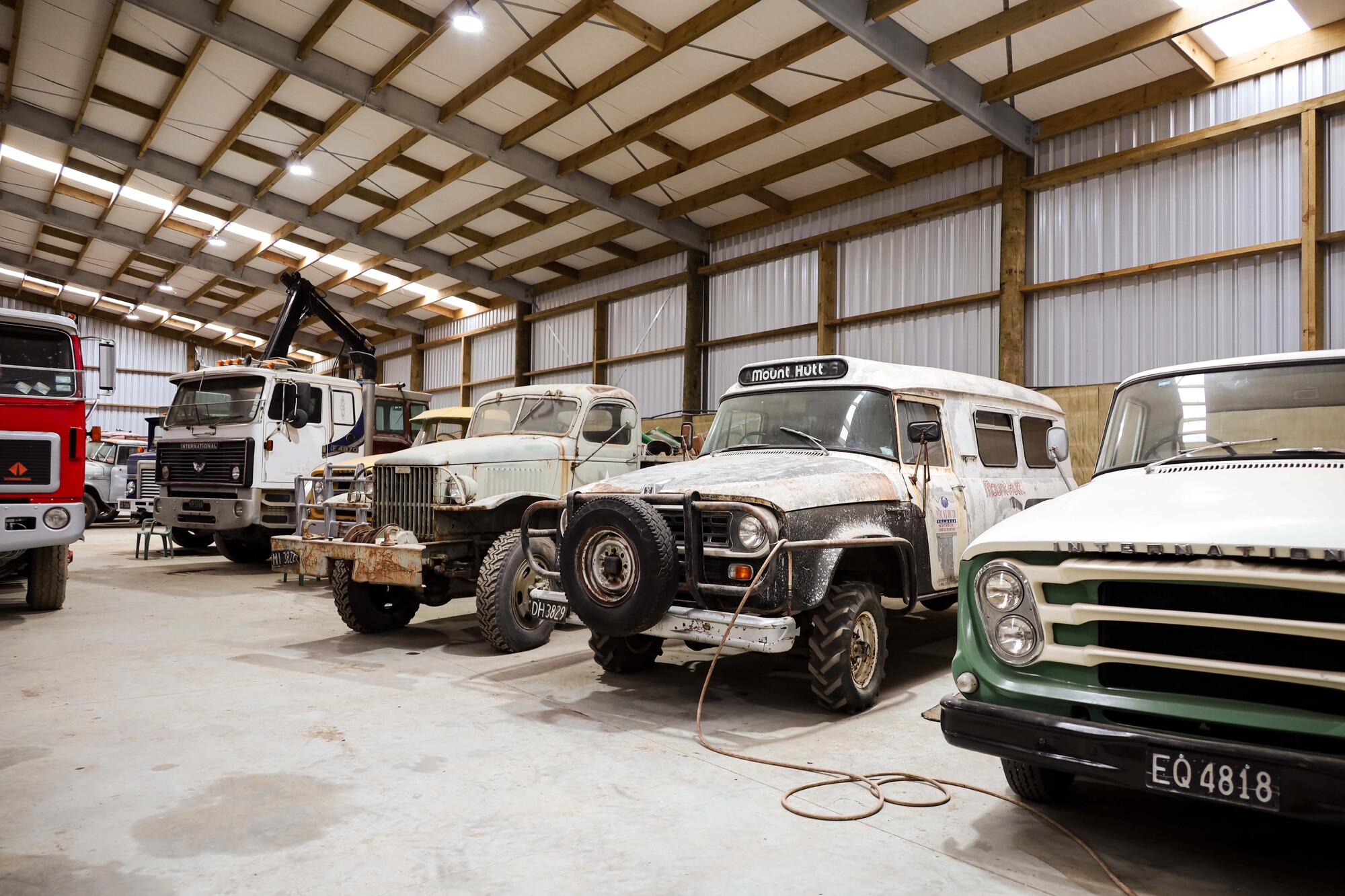 Alpine shed classic car and tractor collection