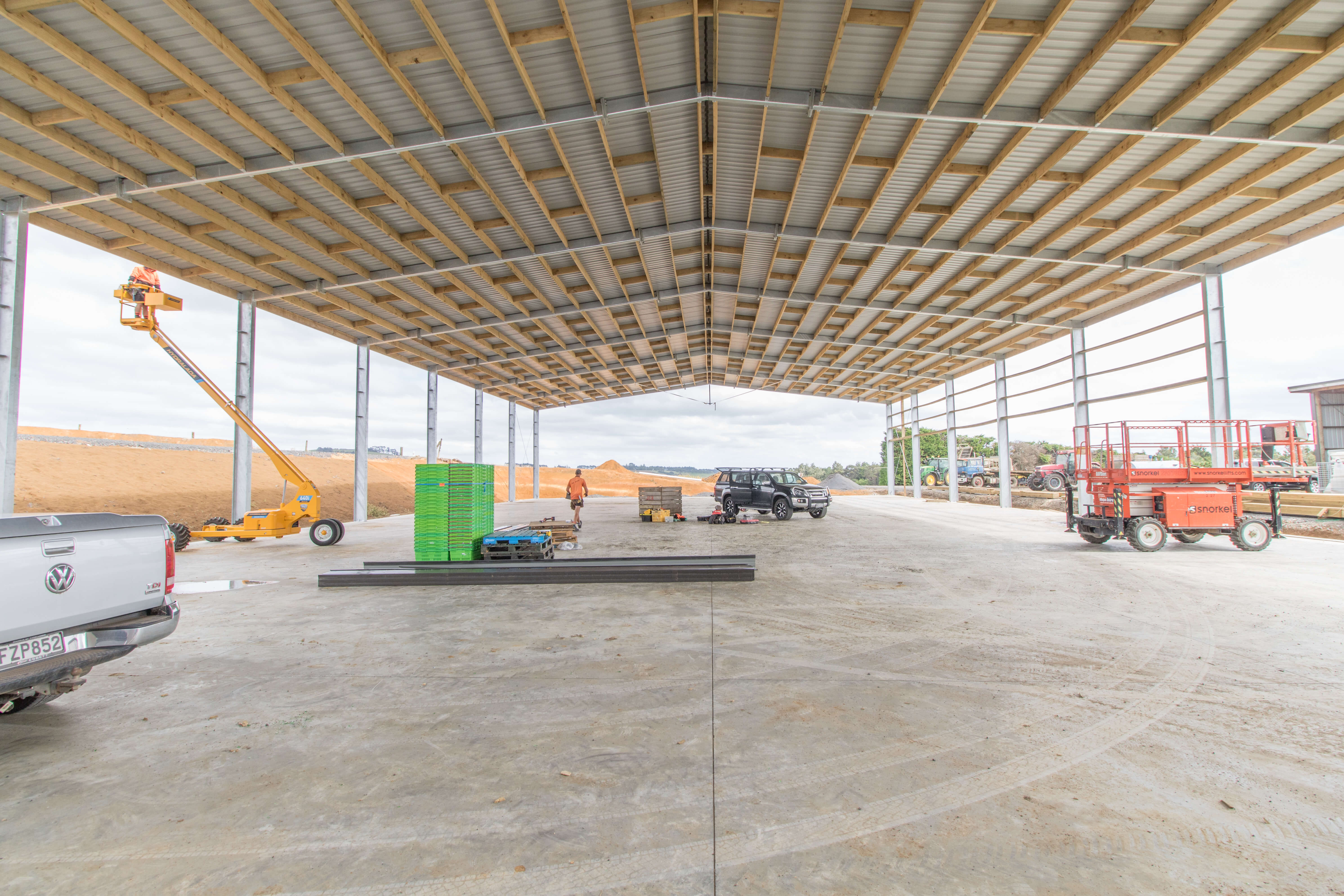 This is what an Alpine kitset workshop shed looks like while being constructed.