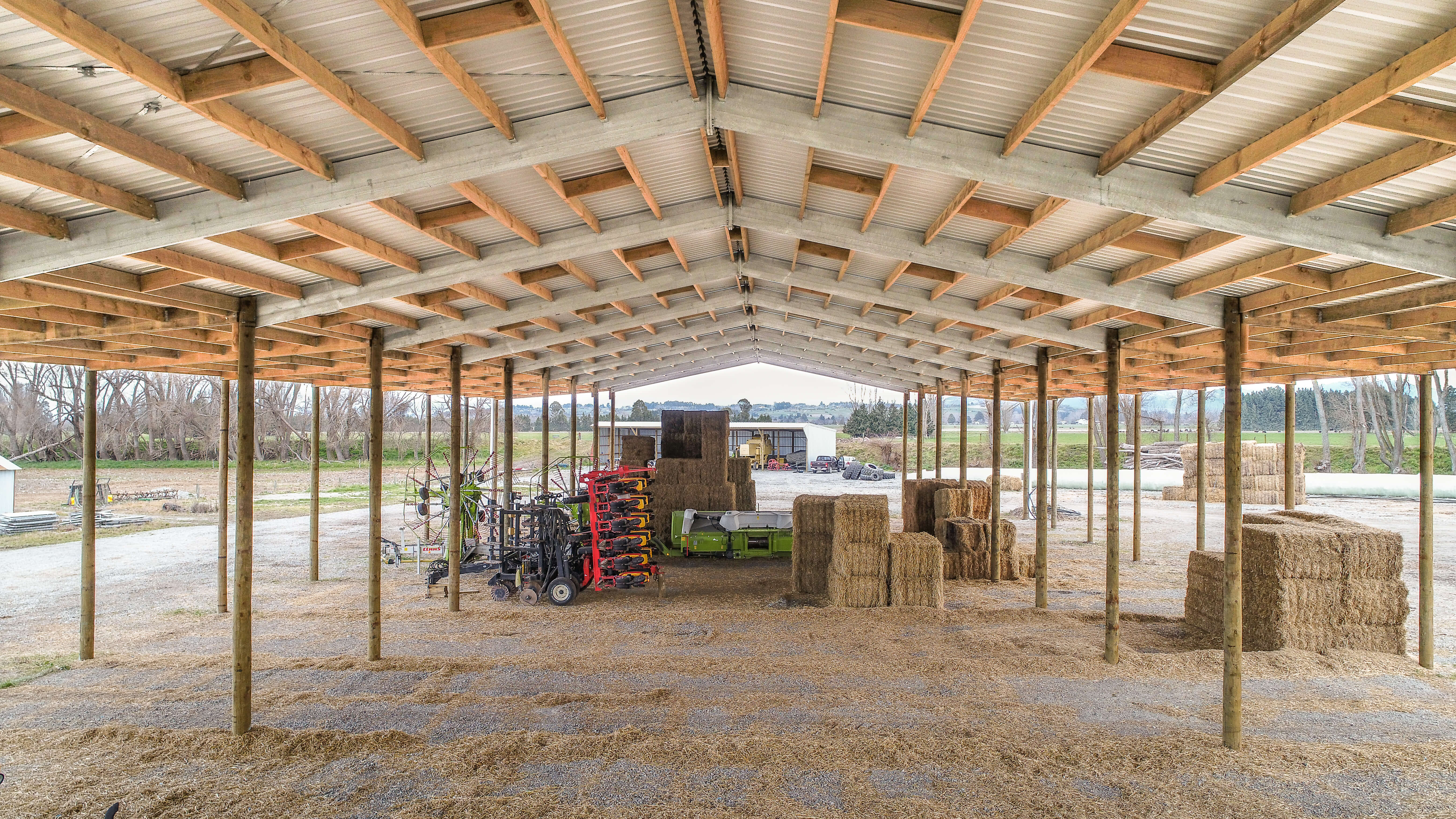 Timber pole shed