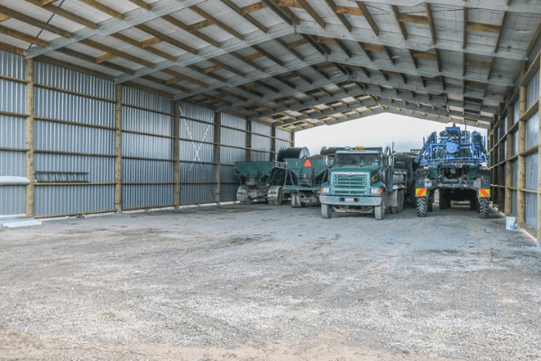 Our implement storage sheds feature our clearspan design which ensures you get the most space out of your shed